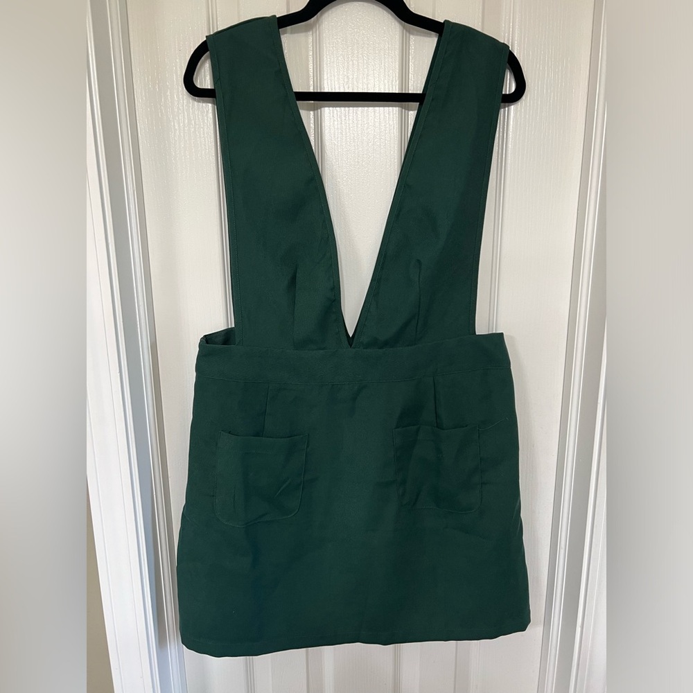 SHEIN Curve Green Overall Dress Size 0XL EUC
